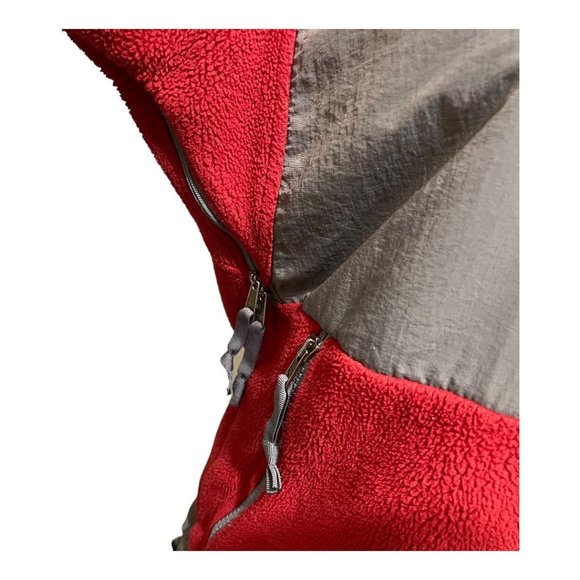 The North Face Small Red Grey Fleece Jacket - Picture 7 of 8